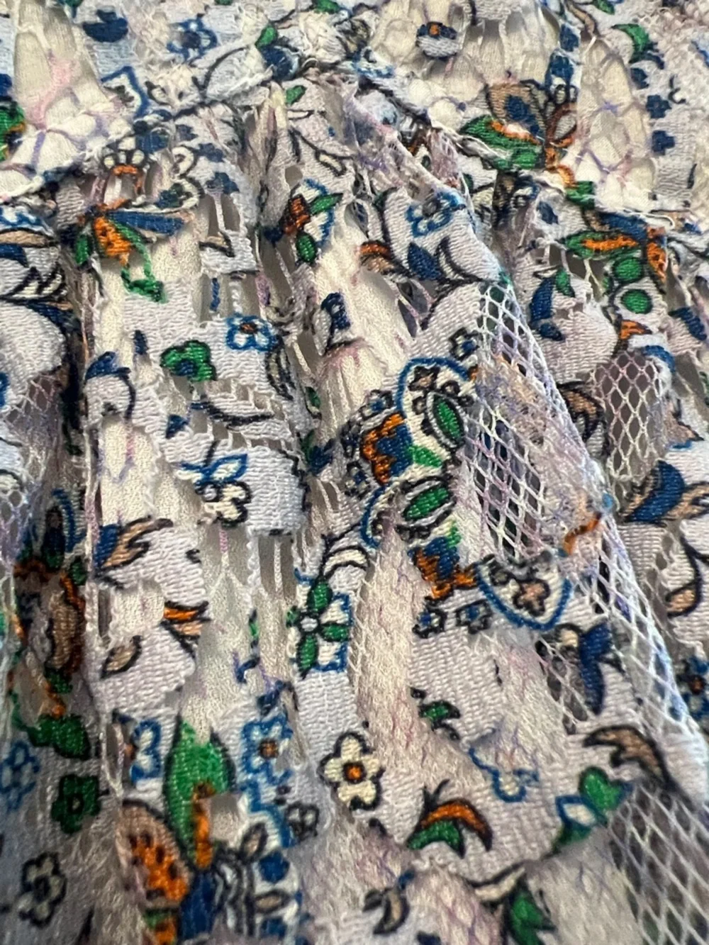 Tory Burch Blue Floral Puff-Sleeve Tunic